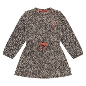 Robe courte à manches longues - Léopard