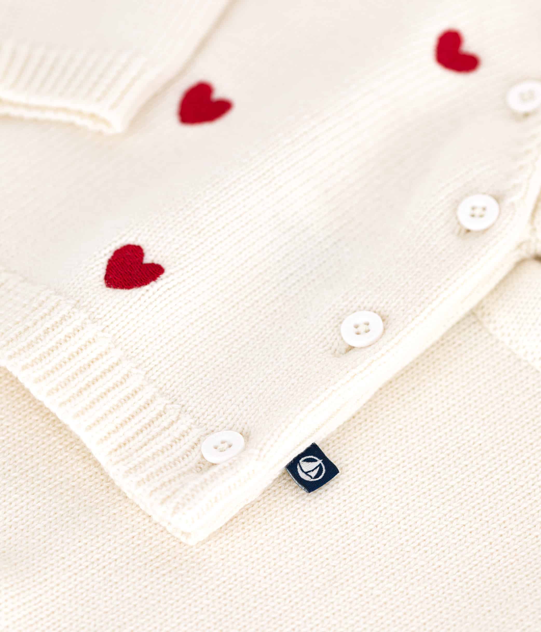 ensemble 2 pièces cardigan et pantalon unisexe beige et rouge petit bateau