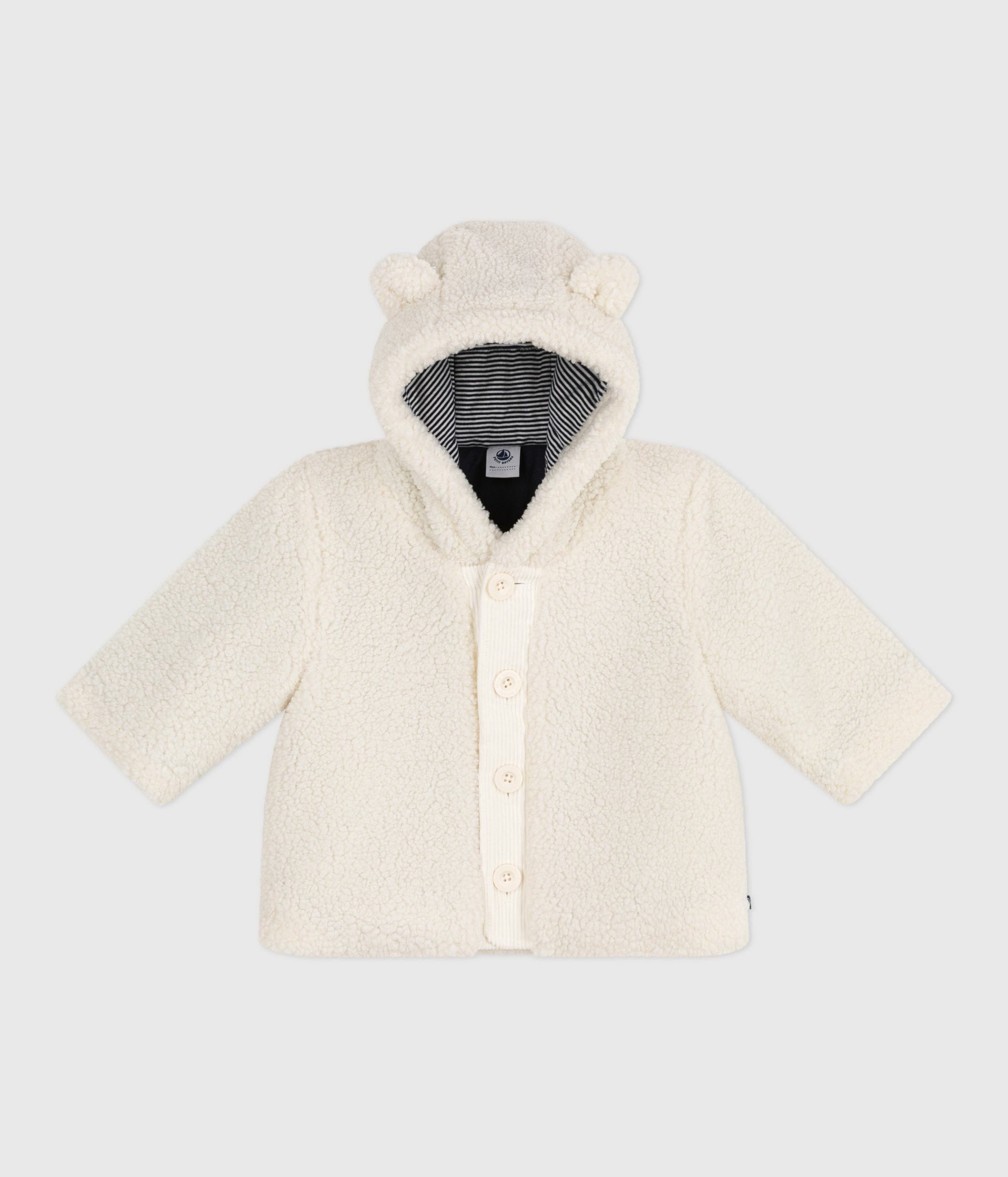 veste sherpa fille écru petit bateau