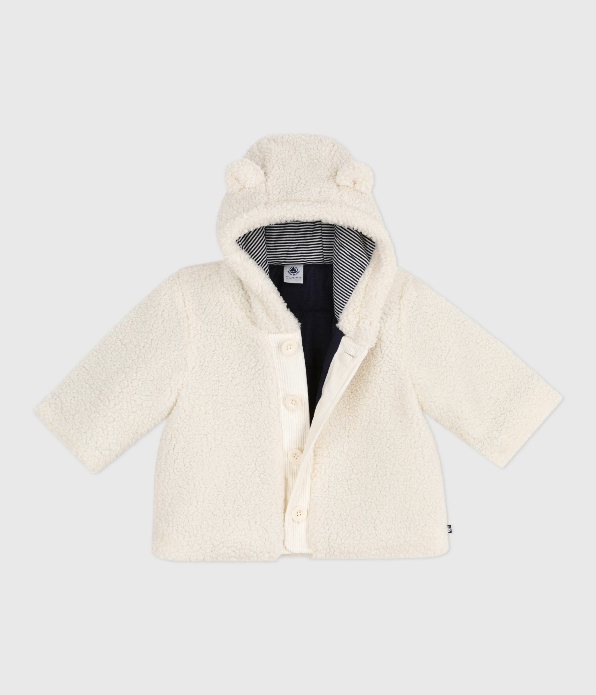 veste sherpa fille écru petit bateau