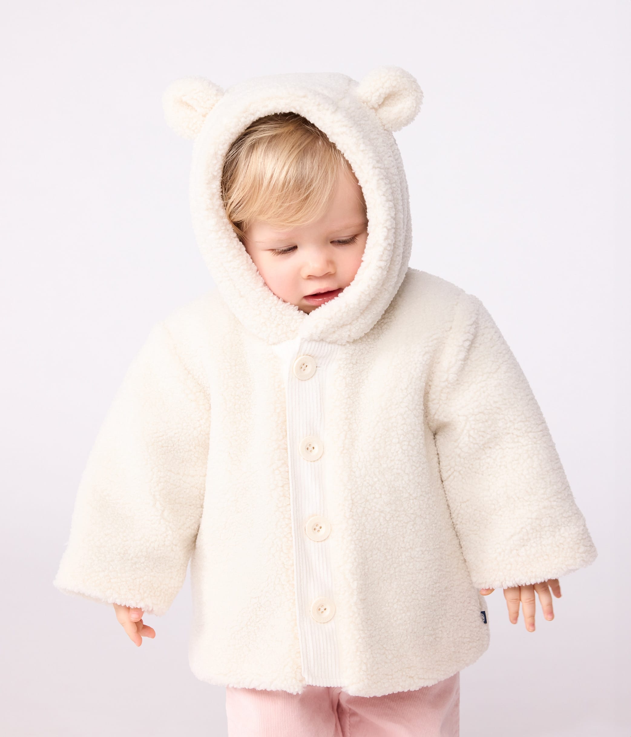 veste sherpa fille écru petit bateau