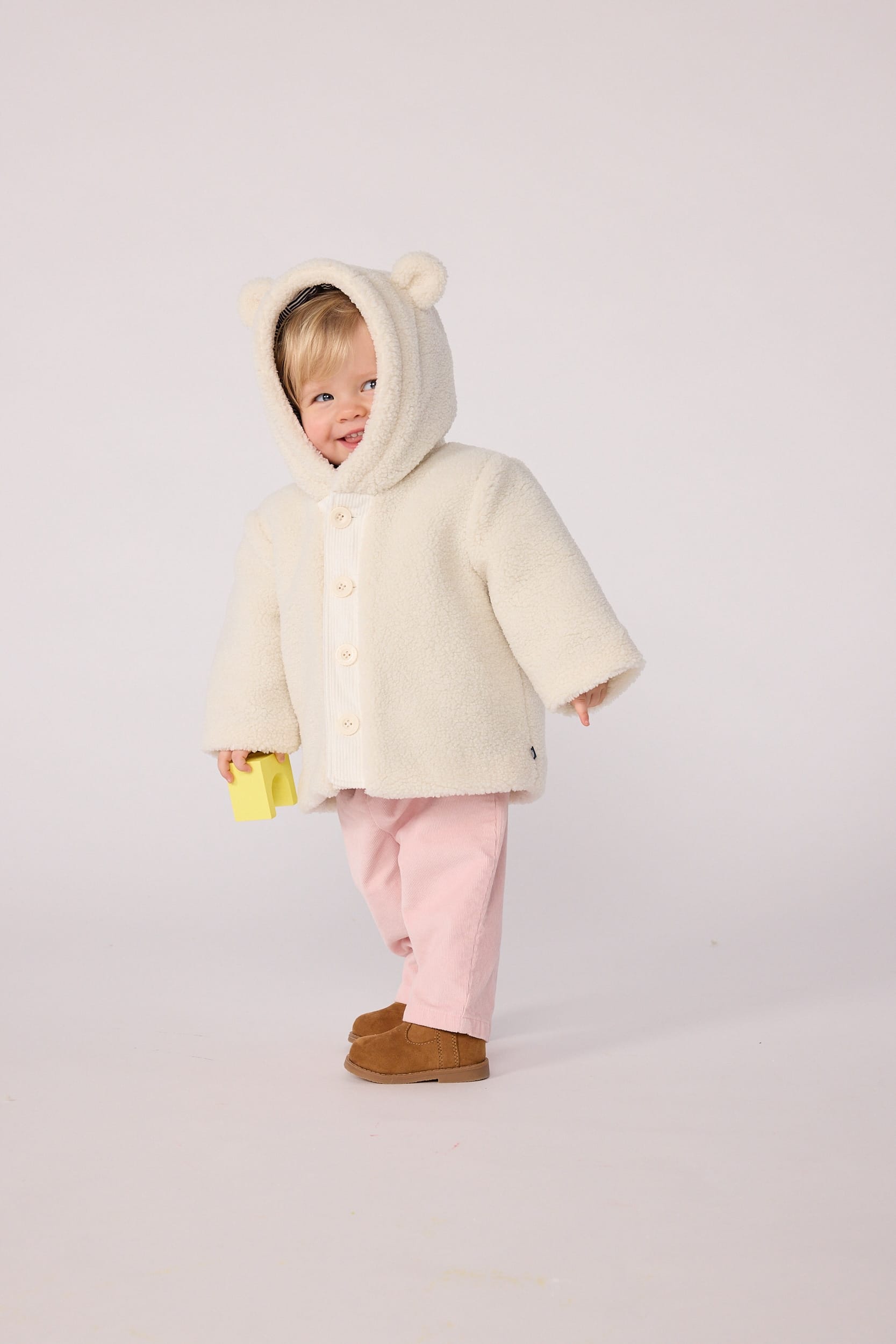 veste sherpa fille écru petit bateau
