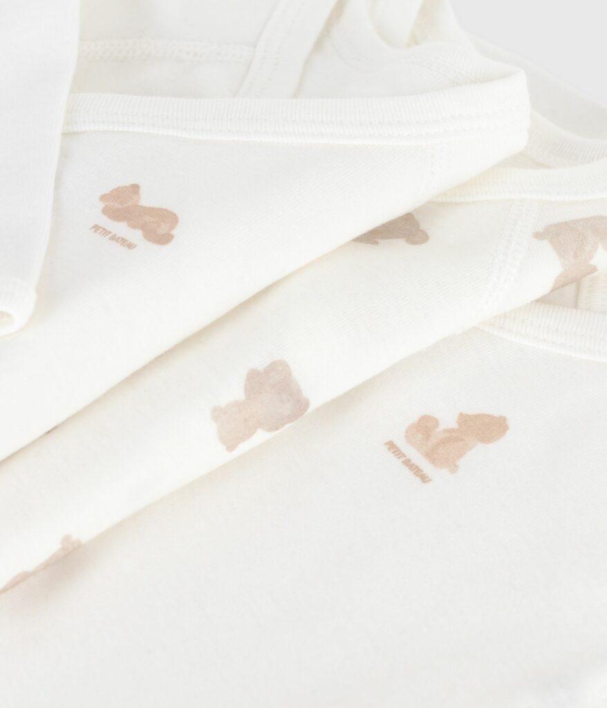 3 bodies manches longues mixtes blanc et brun petit bateau