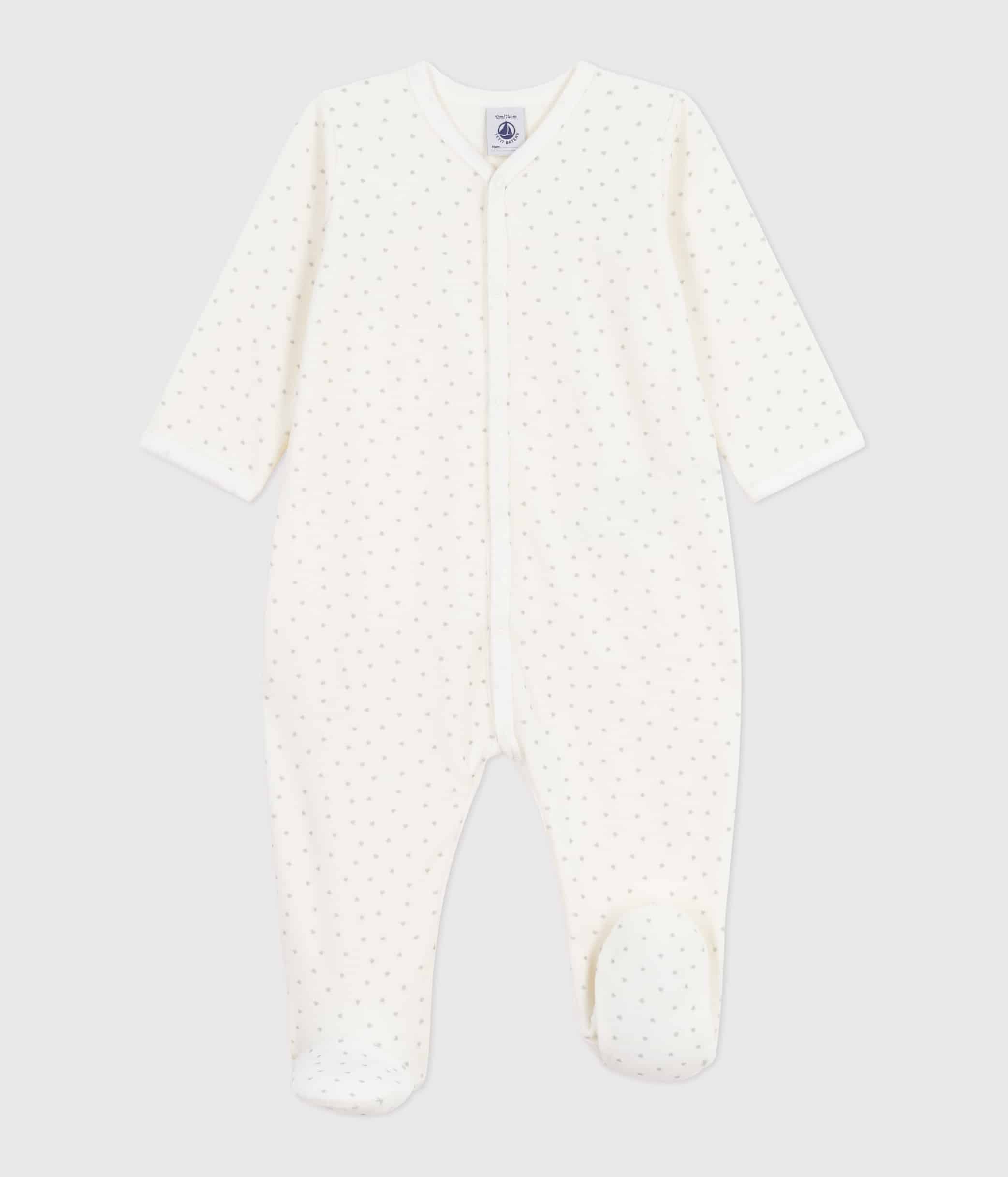 pyjama dors bien mixte velours blanc petit bateau