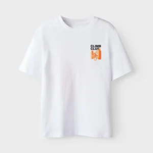 t shirt blanc / orange
