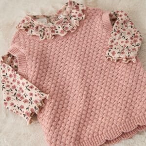 debardeur tricote rose