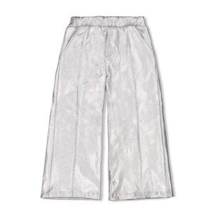 pantalon large droit argenté