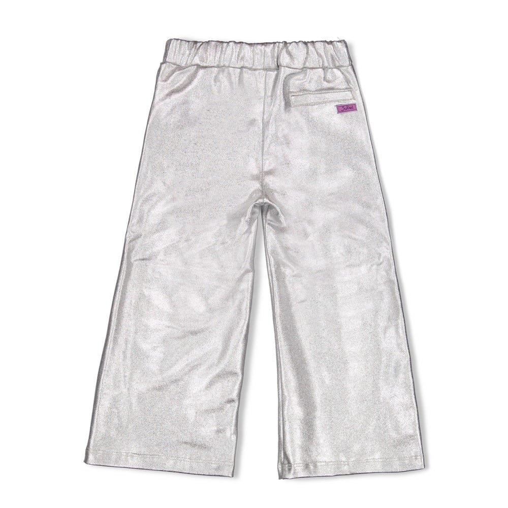 pantalon large droit argenté
