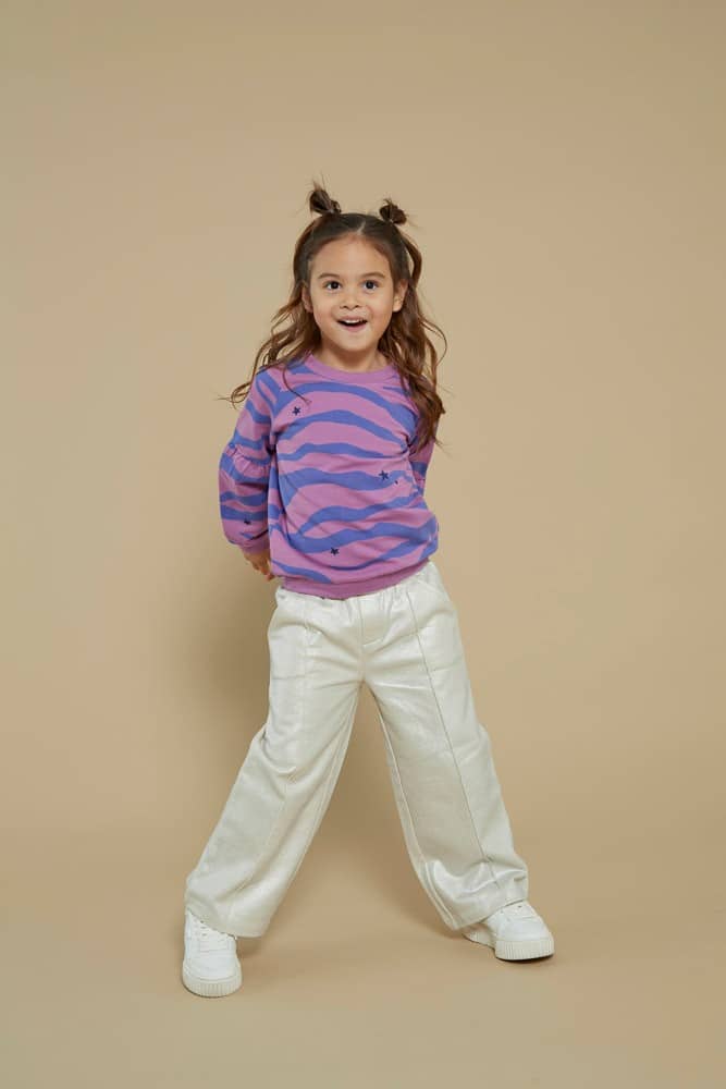 pantalon large droit argenté