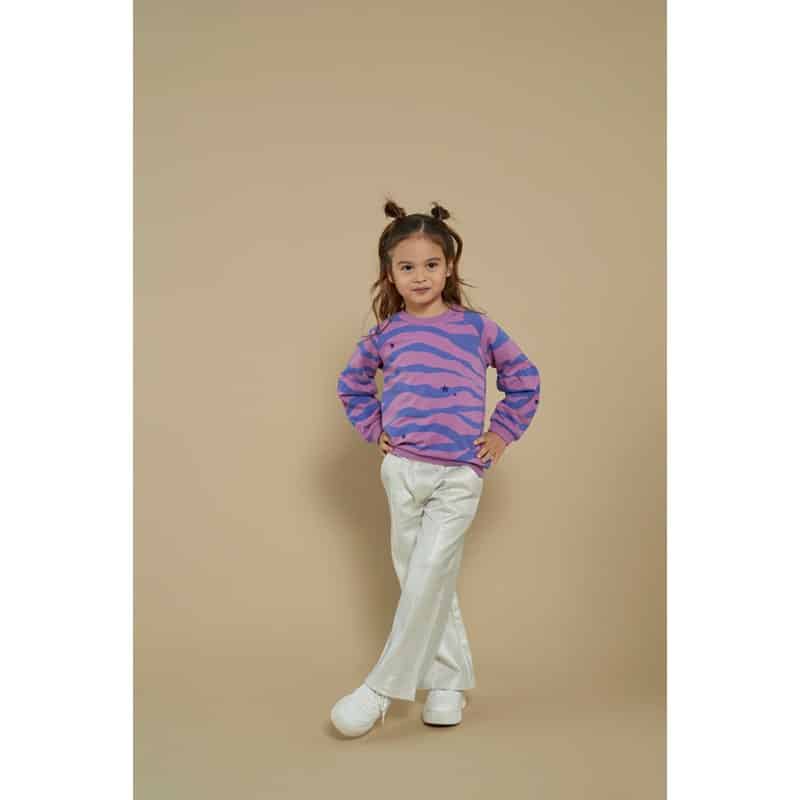 pantalon large droit argenté