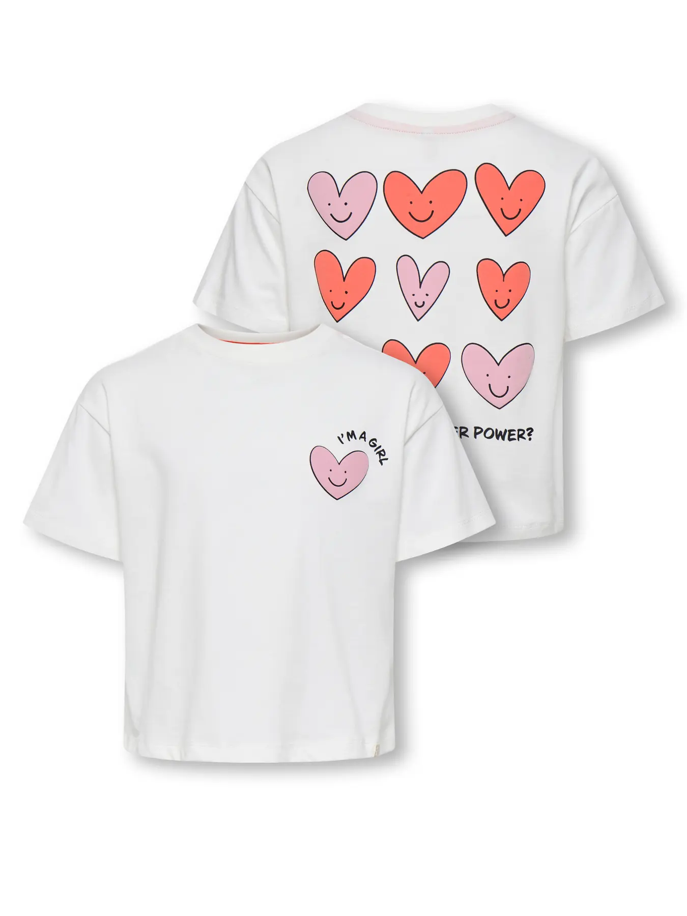 t shirt manches courtes blanc i'm a girl