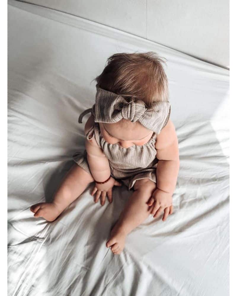 bandeau bébé avec nœud brun