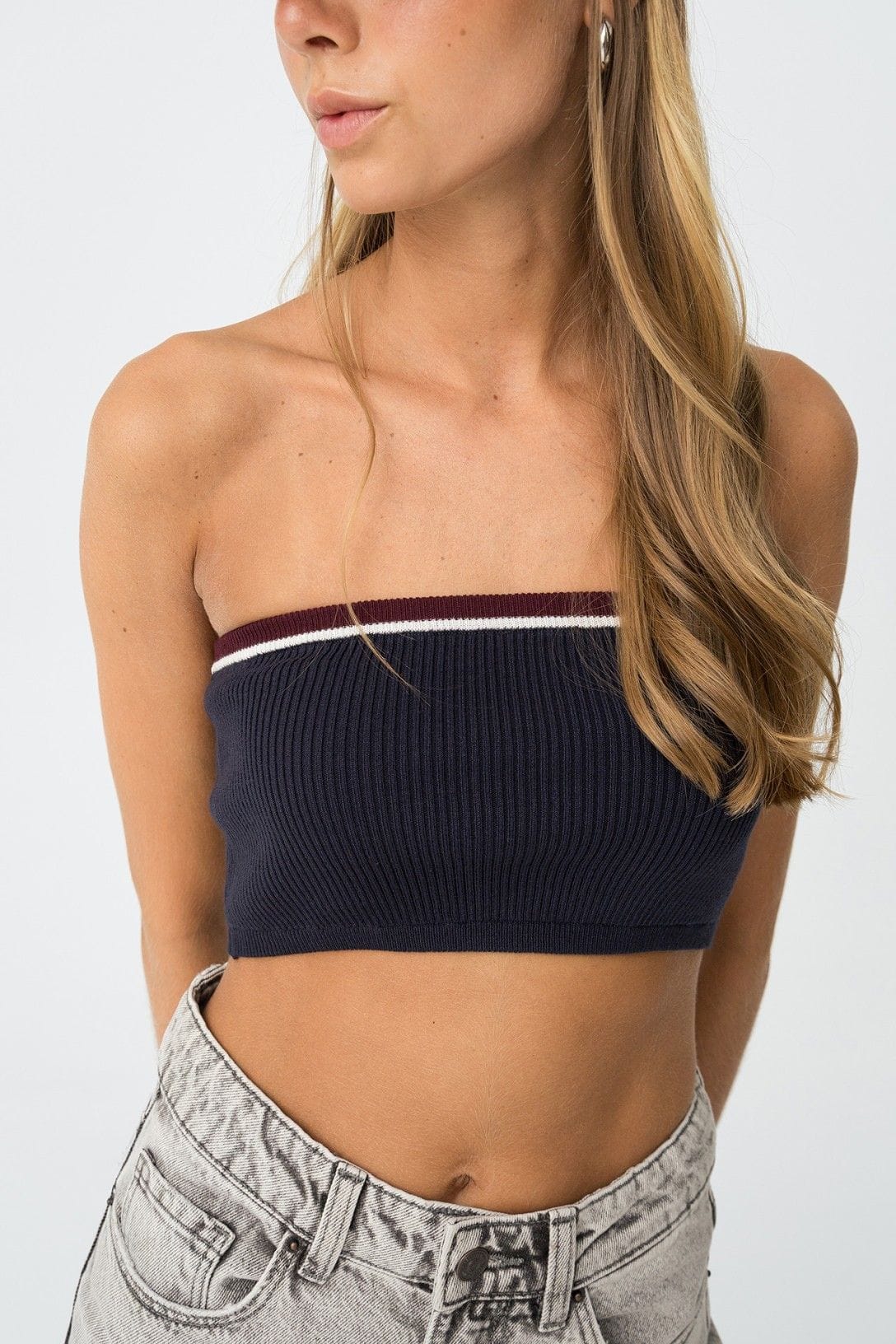 bandeau côtelé bleu