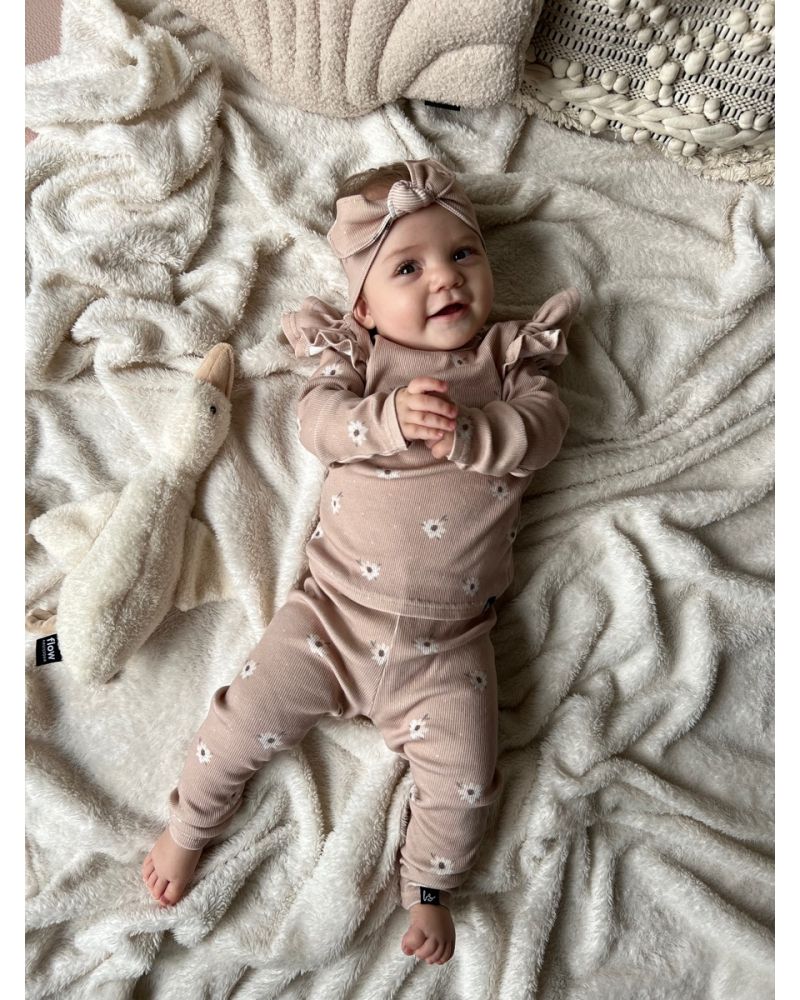 bandeau bébé avec nœud beige