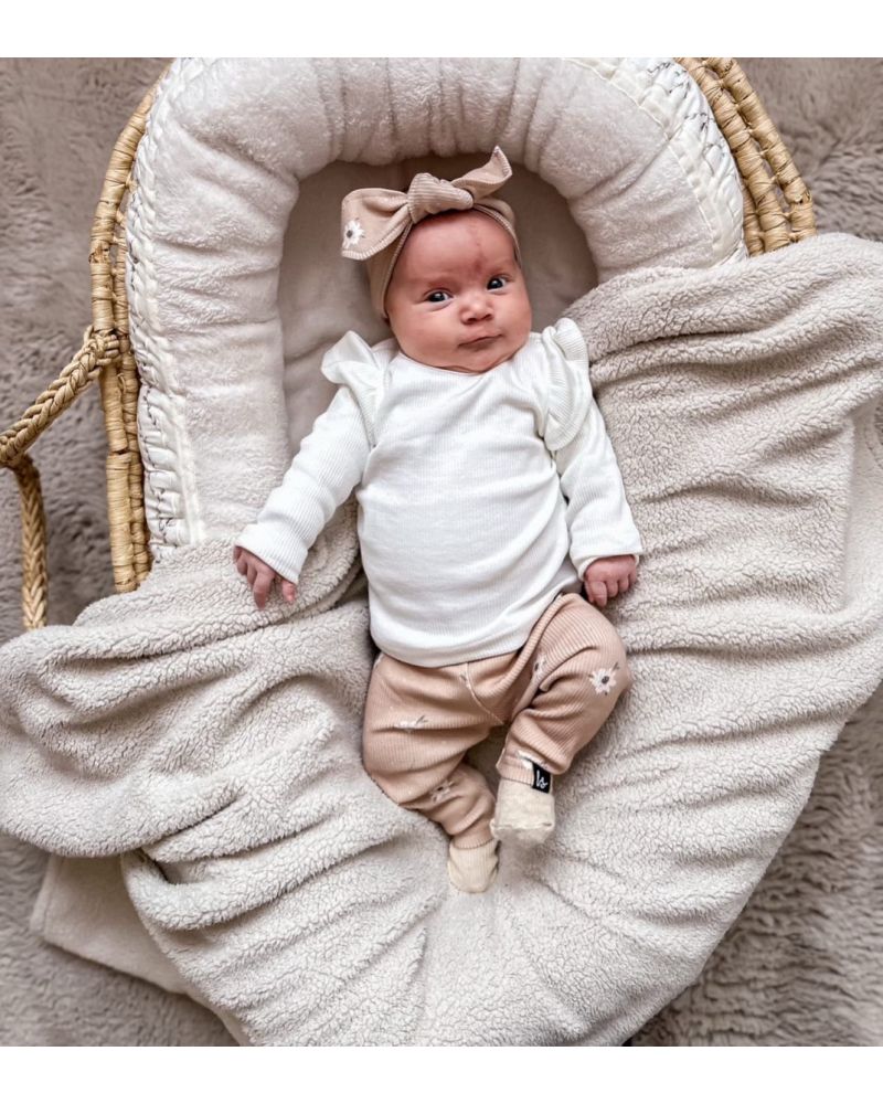 bandeau bébé avec nœud beige