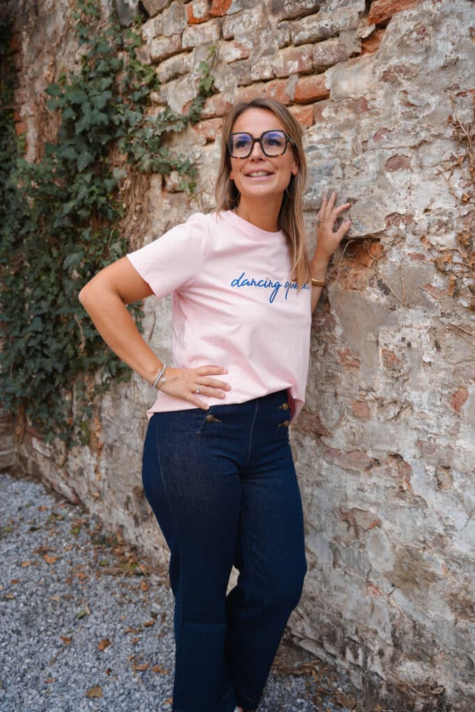 t shirt manches courtes rose dancing queen