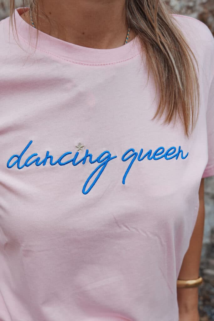 t shirt manches courtes rose dancing queen