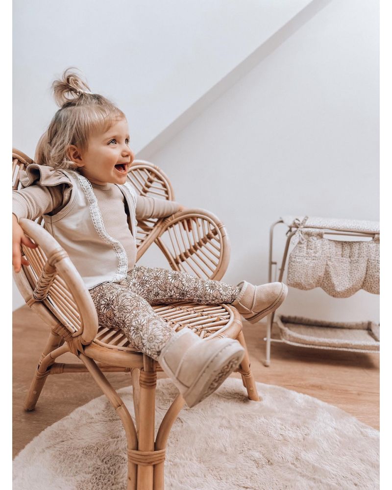 gilet sans manches beige dentelle blanc