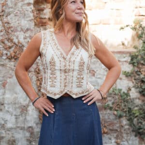 chemise manches longues beige brodé (copie)