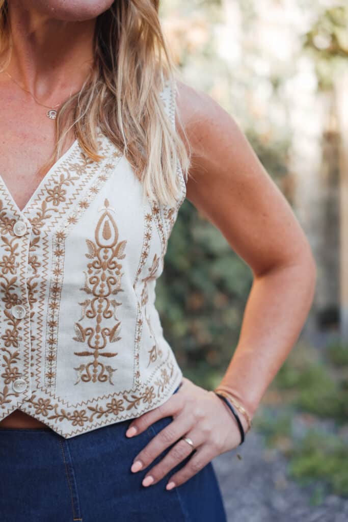 chemise manches longues beige brodé (copie)