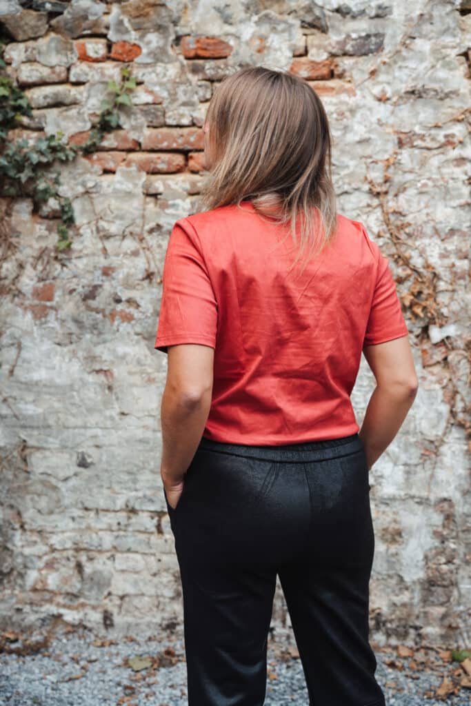 t shirt manches courtes bordeaux