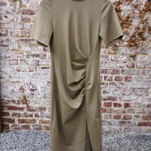 robe longue à manches courtes kaki