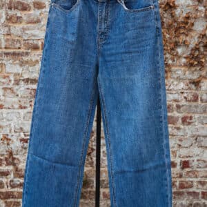 jeans large droit bleu bord