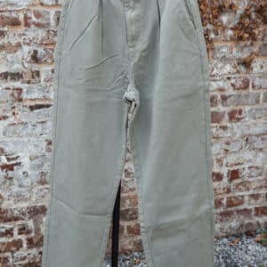 jeans ample taille haute kaki