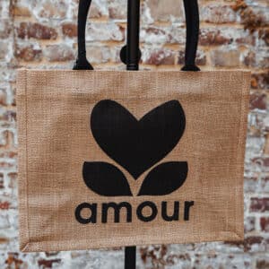 sac en toile de jute amour