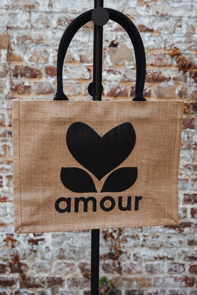 sac en toile de jute amour