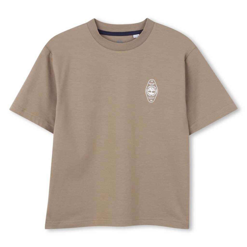 lot de 2 t shirts manches courtes blanc/brun beige