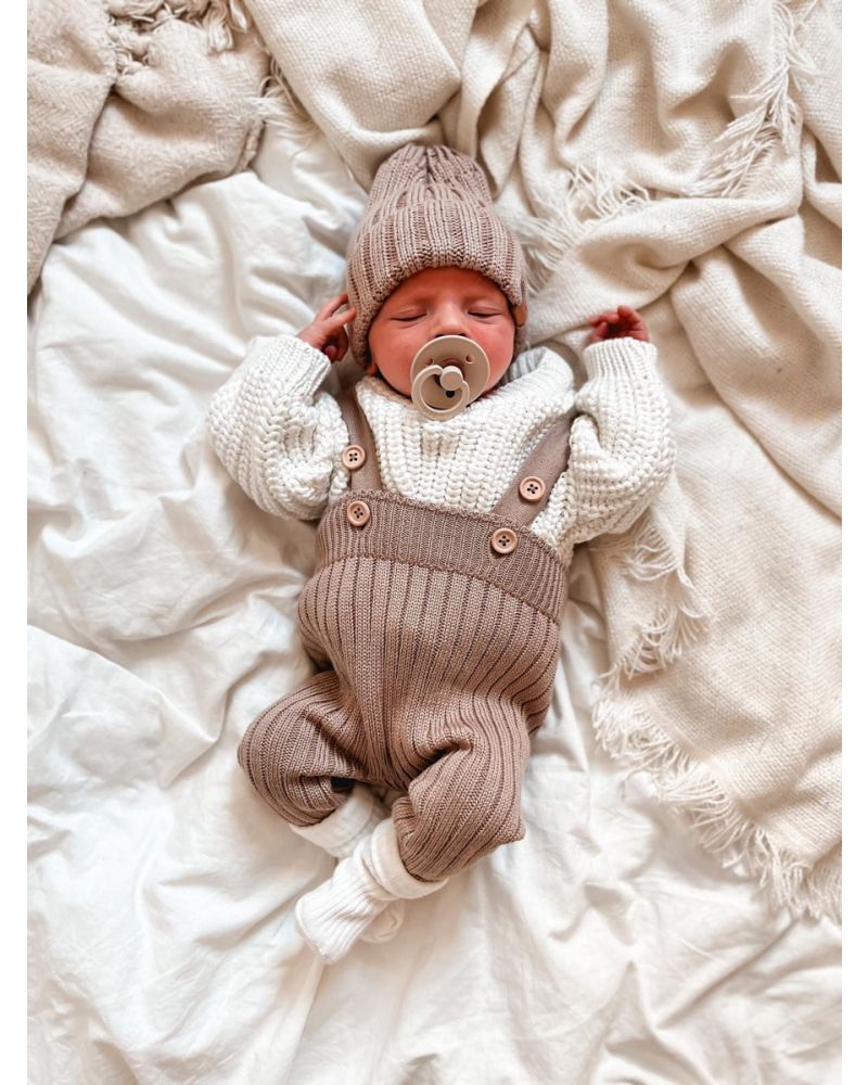 salopette sans manche bébé taupe