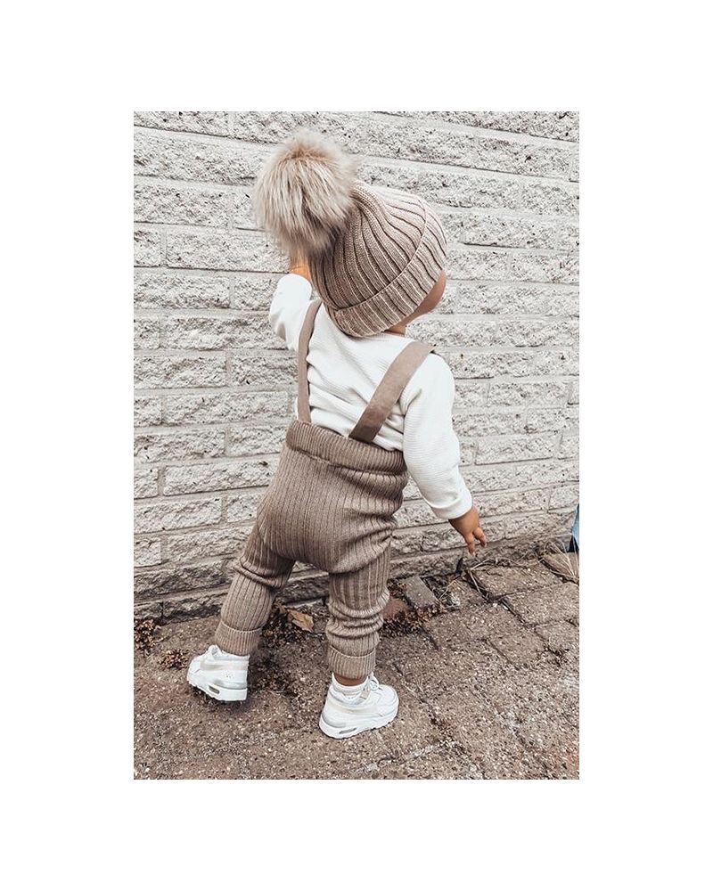 salopette sans manche bébé taupe