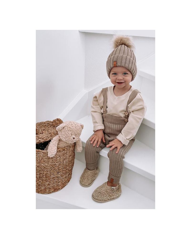 salopette sans manche bébé taupe