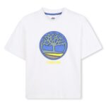 t shirt manches courtes blanc bleu jaune