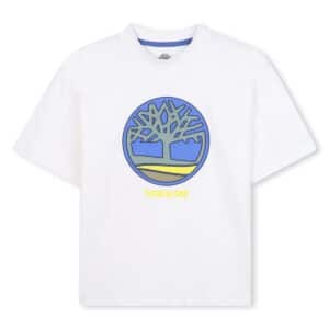 t shirt manches courtes blanc bleu jaune