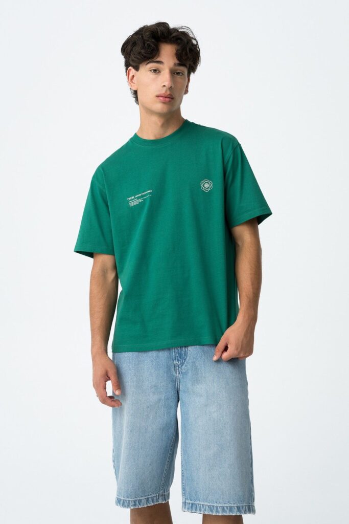 t shirt manches courtes vert
