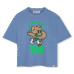 t shirt manches courtes chapeau bleu