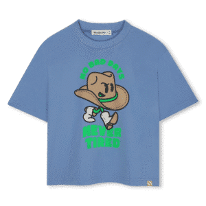 t shirt manches courtes chapeau bleu