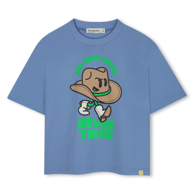 t shirt manches courtes chapeau bleu