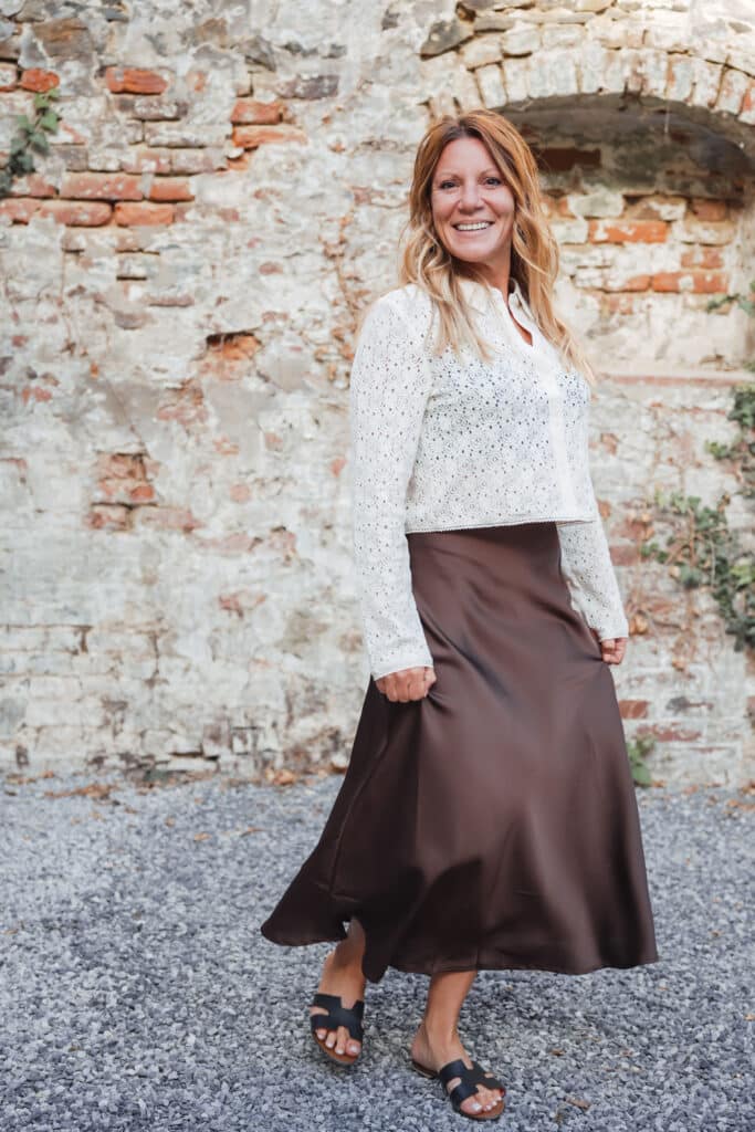 jupe longue chocolat