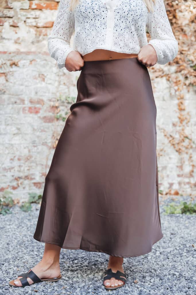 jupe longue chocolat