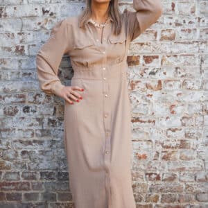 robe longue à manches courtes taupe (copie)