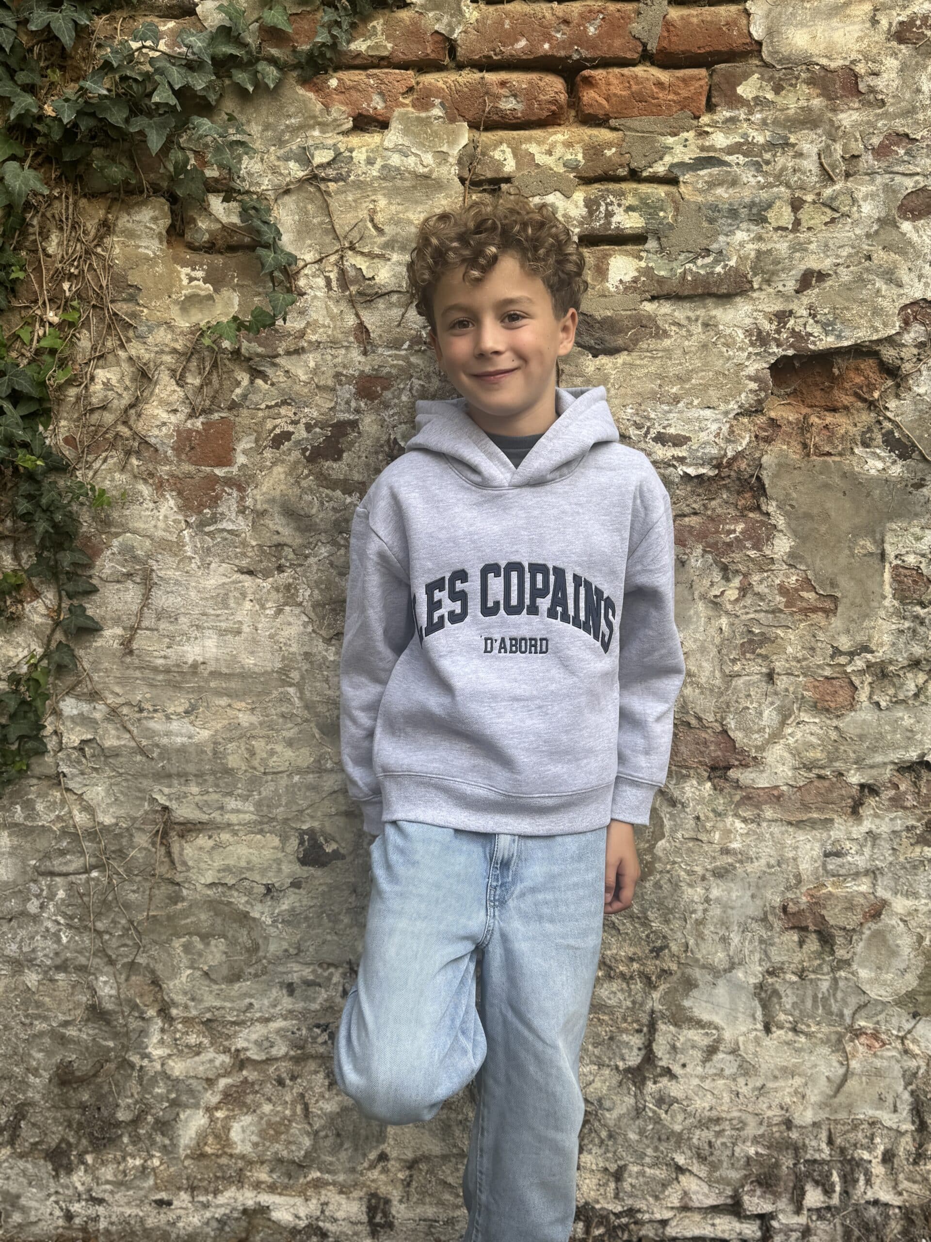 sweat à capuche les copain d'abord gris