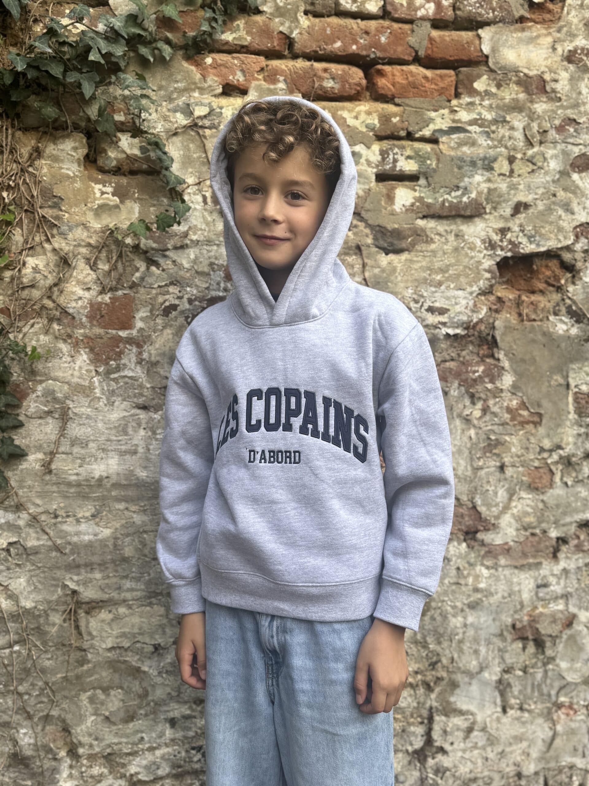 sweat à capuche les copain d'abord gris
