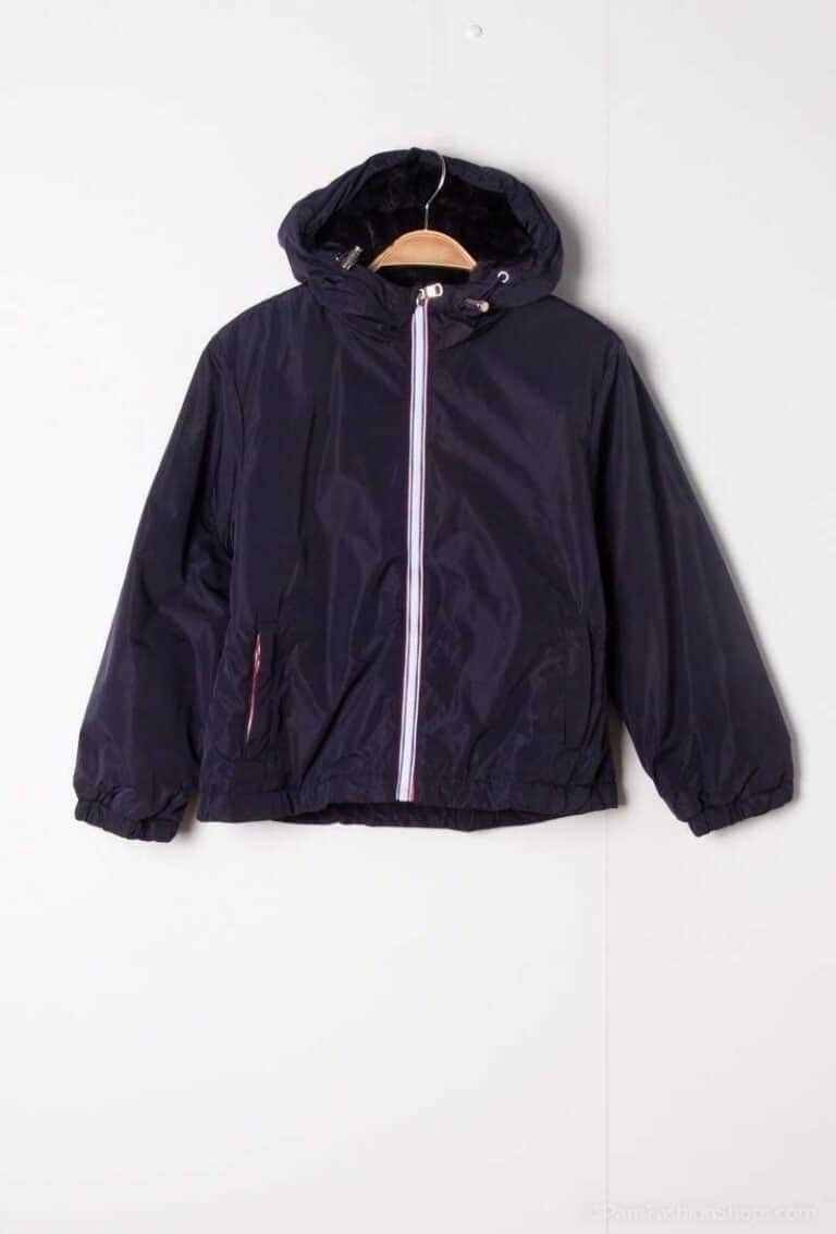 veste fourée bleu marine