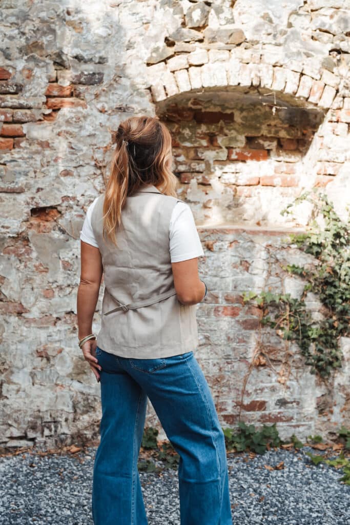 blazer sans manches taupe