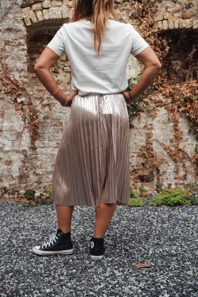 jupe brillante doré
