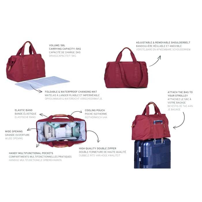mommy bag ® sac à langer – signature urban bordeaux