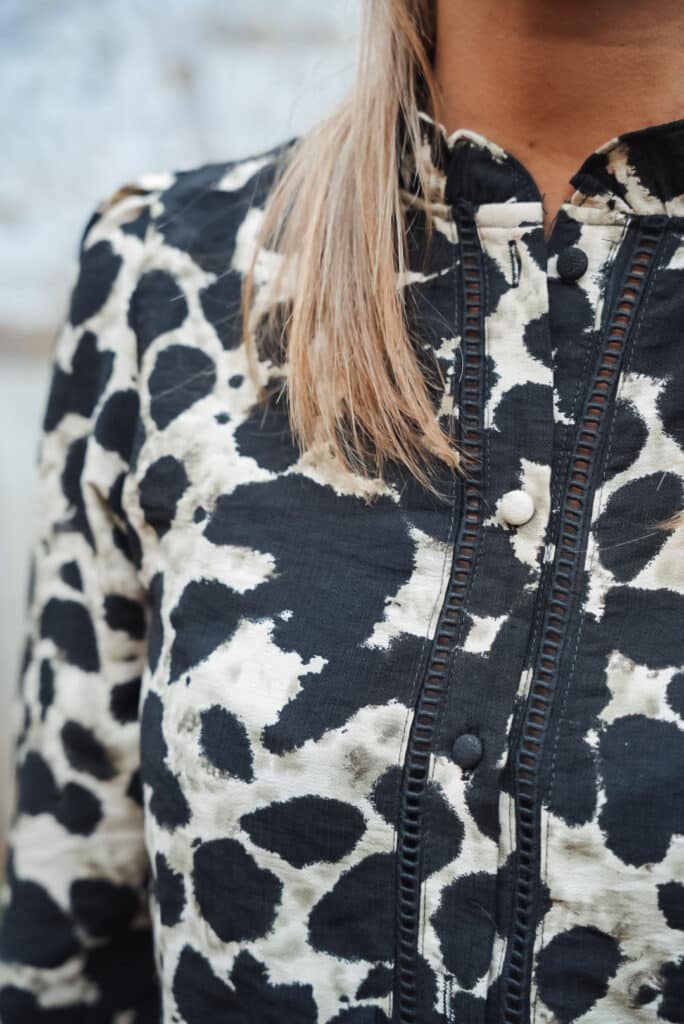 chemisier imprimé noir